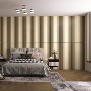 GREAT WOOD แผ่นระแนงอะคูสติก PVC รุ่นJF401-XG-1 ขนาด 300x18x2400mm.สีCozy Cream 