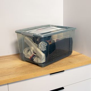 INABOX กล่องเก็บของอเนกประสงค์ 52L มีล้อ รุ่น Eday-N80650BK ขนาด 38.6x57x31 cm. สีใส