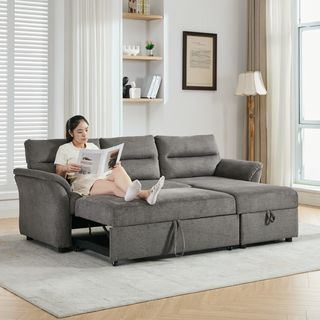 (1/2)PULITO โซฟาผ้า 3 ที่นั่ง รุ่น KONRAD ขนาด 226x140x88.5 ซม. สีเทา