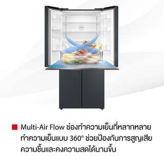 TOSHIBA ตู้เย็น 4 ประตู 18.0 คิว GR-RF605WI-PMT(06) สีเทา