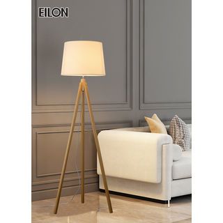 EILON โคมไฟตั้งพื้นโมเดิร์น ขาไม้ รุ่น fluffy S3036F  สีไม้