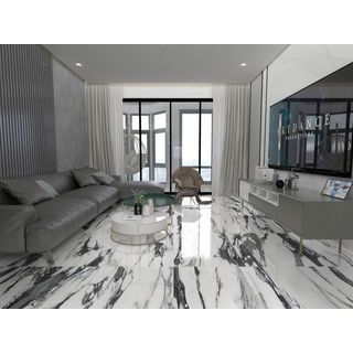 La Arezza กระเบื้องพอร์ซเลน 60x60 ซม. Marbla แพนด้า ไวท์ P6050 Polished Glazed Tile (4P) Random