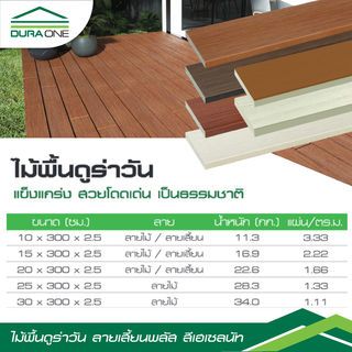 ไม้พื้นดูร่าวัน ลายเสี้ยน 2.5x15x300 ซม. สีเฮเซลนัท