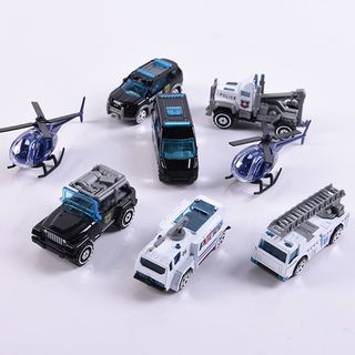 TOYS ของเล่นชุดรถตำรวจพร้อมเฮลิคอปเตอร์ บรรจุ8คัน คละแบบ#G3388F (27.6x22x4.1ซม.)