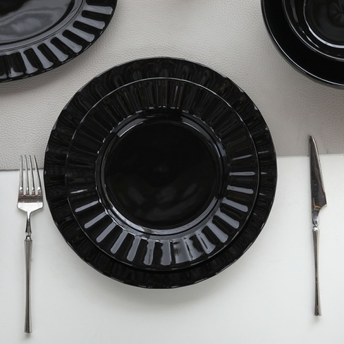 ADAMAS จานเซรามิค 8.5 นิ้ว SNOOZE-BL01 สีดำ