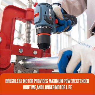 SENIX สว่านไร้สาย Brushless 10 มม. 16.8V(Max) (พร้อมแบตเตอรี่  2.0Ah 2 ก้อน) รุ่น PDDS4-M-EU สีน้ำเงิน - ดำ