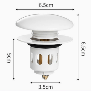 Verno สะดืออ่างล้างหน้าแบบกดหัวเซรามิค ถอดสวมได้ รุ่น ZJ1 ขนาด 6.5x6.5x6.5 ซม. สีขาว