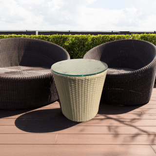 (1/2)SUMMER SETโต๊ะ outdoor อลูมิเนียม Kood ขนาด 45x45x45 ซม. สีเบจ