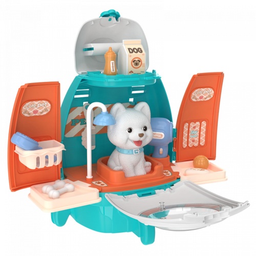 TOYS ของเล่นชุดกระเป๋าสะพายน้องหมาพร้อมอุปกรณ์รักษาสัตว์(18ชิ้น) 8082 ขนาด 29x22.5x14 ซม.