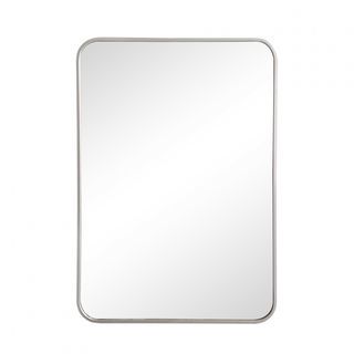 Nice ชุดกระจกอะลูมิเนียมทรงสี่เหลี่ยม 50x70 ซม. รุ่น คูปส์ 01-ซิลเวอร์ สีเงิน