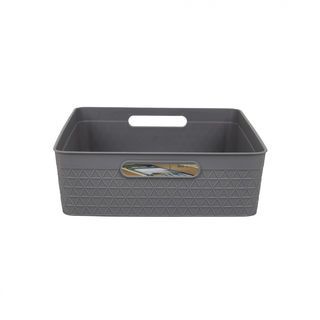 GOME ตะกร้าอเนกประสงค์ทรงเหลี่ยม รุ่น Waffle TG54161 ขนาด 25.5x32.5x8 ซม.(A4) สีเทา