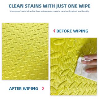 NINO WORLD ชุดแผ่นปูพื้นจิ๊กซอว์แบบหนา (4 แผ่น) PDS04-BY ขนาด 60x60x2 cm. Blue-Yellow