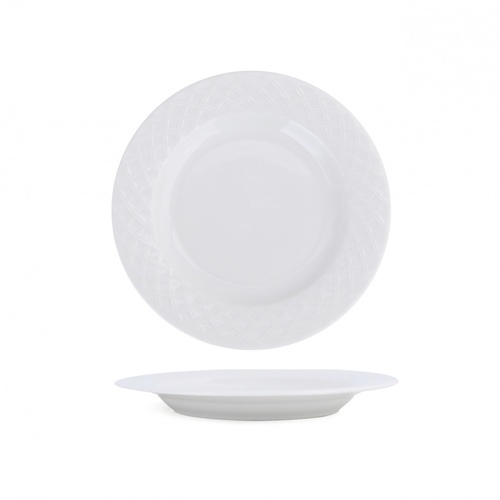 ADAMAS จานเซรามิค 8.5 นิ้ว FIONA-WH02 สีขาว