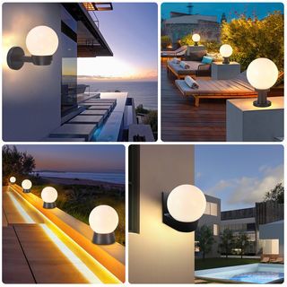 EILON โป๊ะโคมไฟหัวเสาทรงกลม  ขนาด 8นิ้ว  รุ่นTV101-8 สีขาวขุ่น