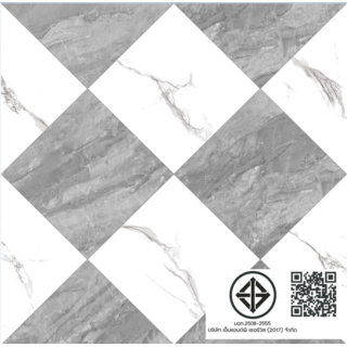 Marbella กระเบื้องเซรามิคปูพื้น 60x60 ซม. รุ่น ยูเรก้า   ไวท์  เกรย์  MD670  ผิวด้าน  (4P)