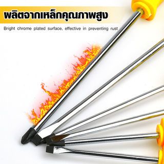 HUMMER ไขควงปากแบน ด้ามพลาสติก รุ่น SL5x150mm สีเหลือง