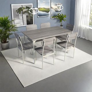 DELICATO ชุดโต๊ะอาหาร 6 ที่นั่ง รุ่น Nana โต๊ะ:140X80X76ซม. เก้าอี้:42x48x87ซม. สีไม้ธรรมชาติ 