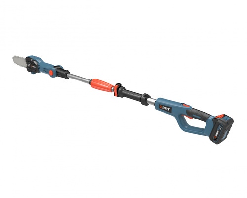 SENIX เลื่อยตัดกิ่งไม้สูงไร้สาย ขนาด8นิ้ว 20V(Max) ปรับสูง1.85-2.5 เมตร รุ่นCSPX2-M-EU สีน้ำเงินดำ (พร้อมแบตเตอรี่4.0Ah 1ก้อนและแท่นชาร์ต1อัน)