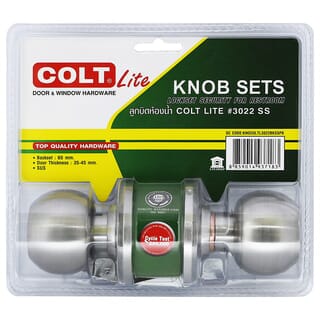 COLT LITE ลูกบิดห้องน้ำ จานเล็ก สเตนเลส-201 รุ่น 3022 SS สีสเตนเลส