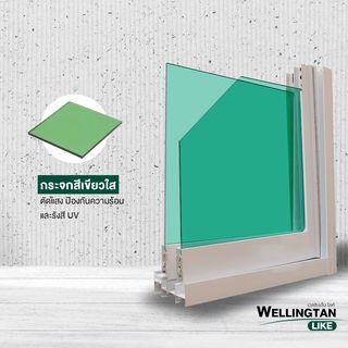 WELLINGTAN (LIKE) หน้าต่างอะลูมิเนียมบานเปิด  สีขาว  40x120 ซม. พร้อมมุ้ง