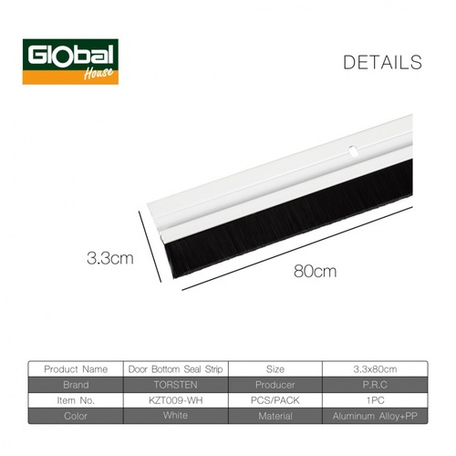 TORSTEN เส้นกันแมลงอะลูมิเนียม แถบขนแปรง รุ่น  KZT009-WH 80ซม. สีขาว