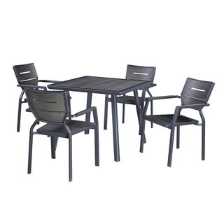 (1/2)SUMMER SETชุดโต๊ะสนาม 4 ที่นั่ง รุ่น Harper ขนาด โต๊ะ: 90x90x75 ซม. เก้าอี้ : 55x61x83 สีดำ