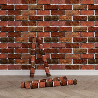 TAPIO วอลเปเปอร์ ลายอิฐ รุ่นBrikka-01 ขนาด 45x1000 ซม. สีแดง