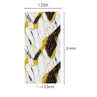 GREAT WOOD บอร์ด SPC ลายหินอ่อนเคลือบ UV รุ่นJF122025-UV-LJ80003T Size122x244x0.25cm. ลายดำริ้วทอง