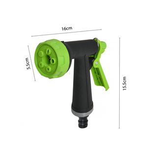 Tree O Plus ปืนฉีดน้ำอลูมิเนียมหุ้มพลาสติกปรับ5รูปแบบ รุ่นGLB-623013-0 สีเขียวดำ