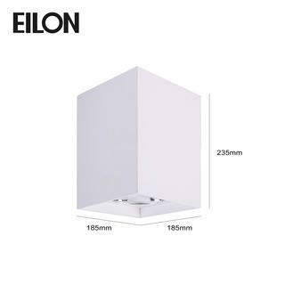 EILON โคมดาวน์ไลท์ทาวเวอร์ทรงสี่เหลี่ยม 6 นิ้ว ติดเพดานขั้ว E27 รุ่น EMZT-006-FW-E27 สีขาว