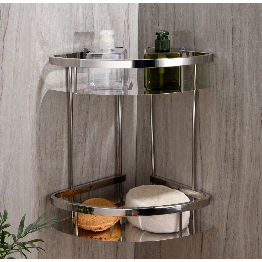 Iris ชั้นวางของอเนกประสงค์สแตนเลส304เข้ามุม 2 ชั้น รุ่น  PQS-MC-4