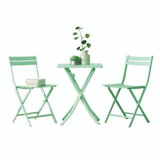 SUMMER SET ชุดโต๊ะสนาม 2 ที่นั่ง รุ่น GREENERY โต๊ะ: 60x60x71ซม. เก้าอี้: 50x42x84 ซม. สีเขียวอ่อน 