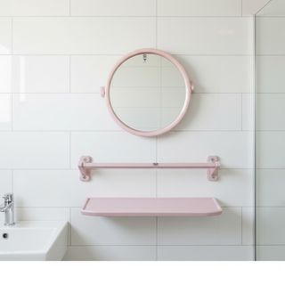 TIGER กระจกชุด 3 ชิ้น ทรงกลม รุ่น EMS 02 ขนาด 53 ซม. สีชมพู