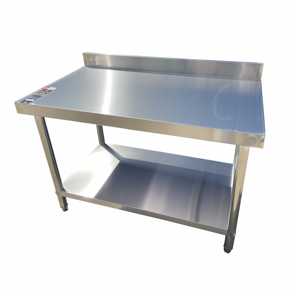 CROWN โต๊ะเตรียมสเตนเลส 2 ชั้น 120x70x85+10 ซม. S1270