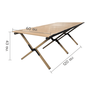 SUMMER SET โต๊ะพับ รุ่น Saint ขนาด 120X60X43CM สีไม้
