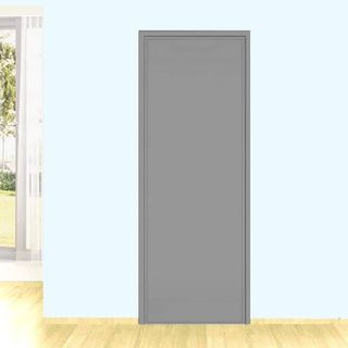 WELLINGTAN ประตูพีวีซีบานทึบพร้อมวงกบ รุ่น G1 ขนาด 70x200ซม. สีเทา (ไม่เจาะลูกบิด)