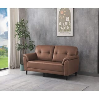 PULITO โซฟาหนัง 3ที่นั่ง 185x85x80 ซม. รุ่น AKY สีน้ำตาล