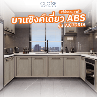 CLOSE บานซิงค์เดี่ยว ABS ขนาด 46x66 ซม. VIVIEN สีไม้ธรรมชาติ