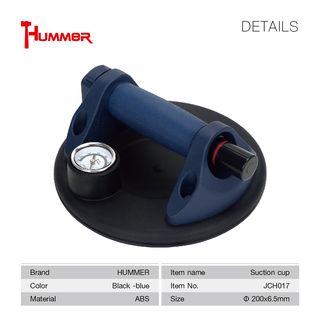 HUMMER ตัวดูดกระจกพลาสติก 1 ขา มีเกจวัด รุ่น JCH017 สีน้ำเงิน-ดำ