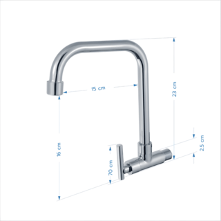 Verno ก๊อกอ่างล้างจานทองเหลือง แบบติดผนัง รุ่น 74302