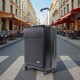 WETZLARS กระเป๋าเดินทาง ขนาด 20 นิ้ว พร้อมช่องใส่ของด้านหน้า รุ่น Spring-01 ขนาด 21x33x50 ซม. สีดำ