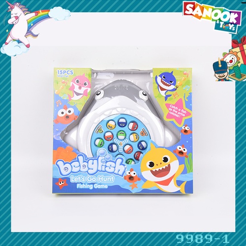 TOYS ชุดของเล่นบ่อตกปลาอัตโนมัติ(15ตัว)ทรงปลาฉลาม#9989-1 ขนาด32x4.7x29ซม.คละสี