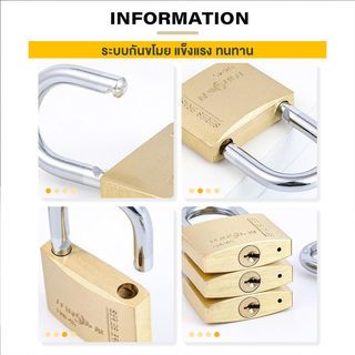TORSTEN กุญแจคล้องทองเหลืองระบบสปริง KEY ALIKE 45มม. BMP-3x45 SL แพ็ค 3 (ห่วงสั้น-ยาว)