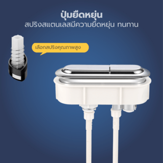 Verno ชุดปุ่มกดชำระทรงแคปซูล 2 ระบบ รุ่น PQS-C2424C  ขนาด 100x30 มม. 