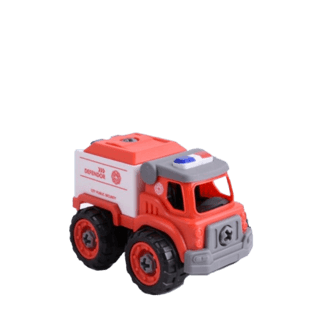 TOYS ของเล่นรถดับเพลิงขนส่งประกอบพร้อมรีโมตคอนโทรล รุ่น#LM9033 ขนาด18.5x9.5x15.5ซม.สีแดง