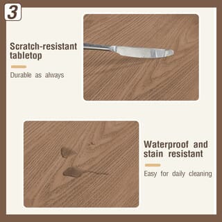 (1/2)DELICATO โต๊ะกาแฟลายไม้ ขนาด 60x60x50 ซม. รุ่น Moshi สีดำ