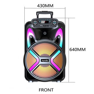 NUVIO ลำโพงปาร์ตี้ล้อลาก พร้อมไมค์โครโฟน ขนาด 15 นิ้ว รุ่น TF-B152 สีดำ