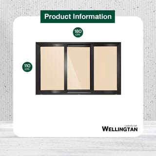 WELLINGTAN หน้าต่างไวนิล บานเลื่อน SFS (2-T) BW2001 180x110ซม. สีขาว-น้ำตาล พร้อมมุ้ง