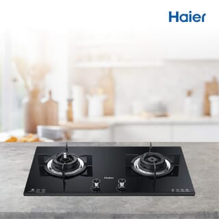 HAIER เตาแก๊สแบบฝังหน้ากระจก 2 หัวเตา HGH-QHA932 สีดำ