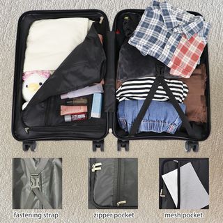 WETZLARS กระเป๋าเดินทาง ขนาด 24 นิ้ว  รุ่น Summer-03 ขนาด 26x40.50x65 ซม. สีดำแบล็คเพิร์ล